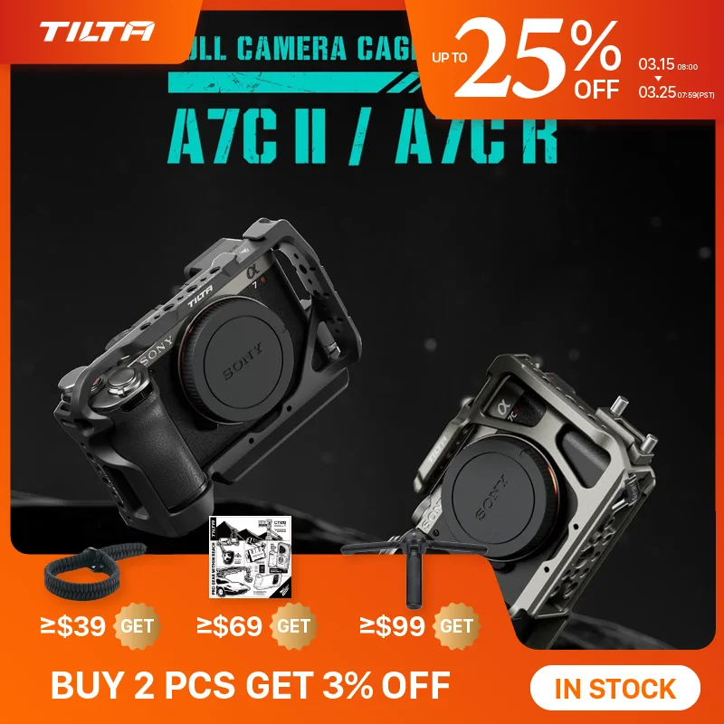 Cage pour appareil photo TILTA a7C pour Sony a7C II / a7C R, pour Sony A7 C 2 R TA-T60-HCC-TG, demi-cage avec pince pour câble HDMI