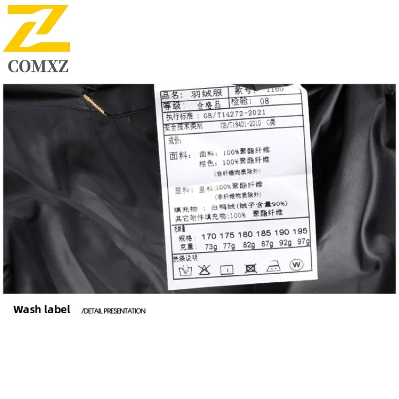 COMXZ 2025 Mens Down Jacket Outdoor Office Lightweight Parka Stand Collar Windproof Travel Comfortable Autumn Winter Coat