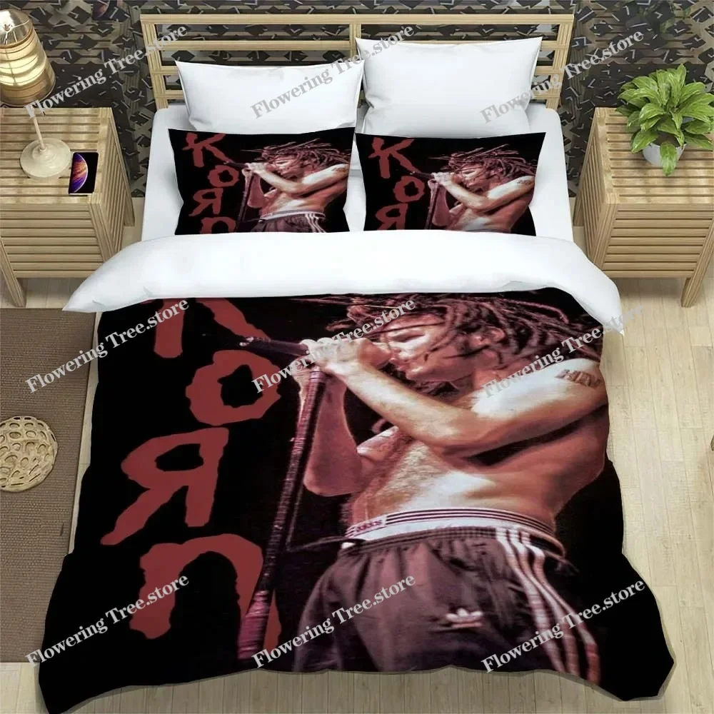 

Famous Rock Band Korn Logo Sheet Quilt Covers Bedding Dormitory Sheets Bedding Set Soft Warm Bedding Set