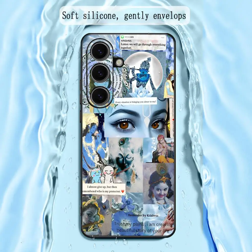 Hinduism Krishna radhey design Phone Case For Samsung Galaxy S25 S24 S23 S22 S21 S20 Plus Ultra Note20 Soft Black