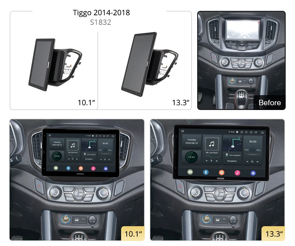 TS105 Android 14.0 Ownice Car Radio Auto for Chery Tiggo 2014-2018 13.3