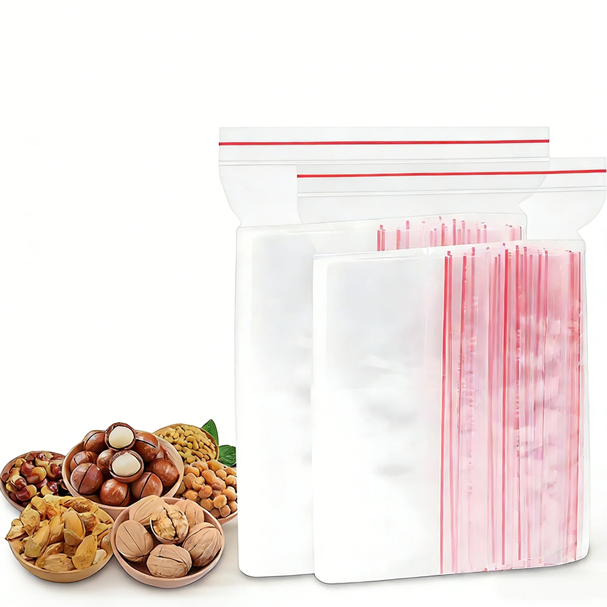 100枚入り透明再封可能バッグ - 食品保存、旅行用トイレタリー、DIY用品用 - 漏れ防止＆環境に配慮