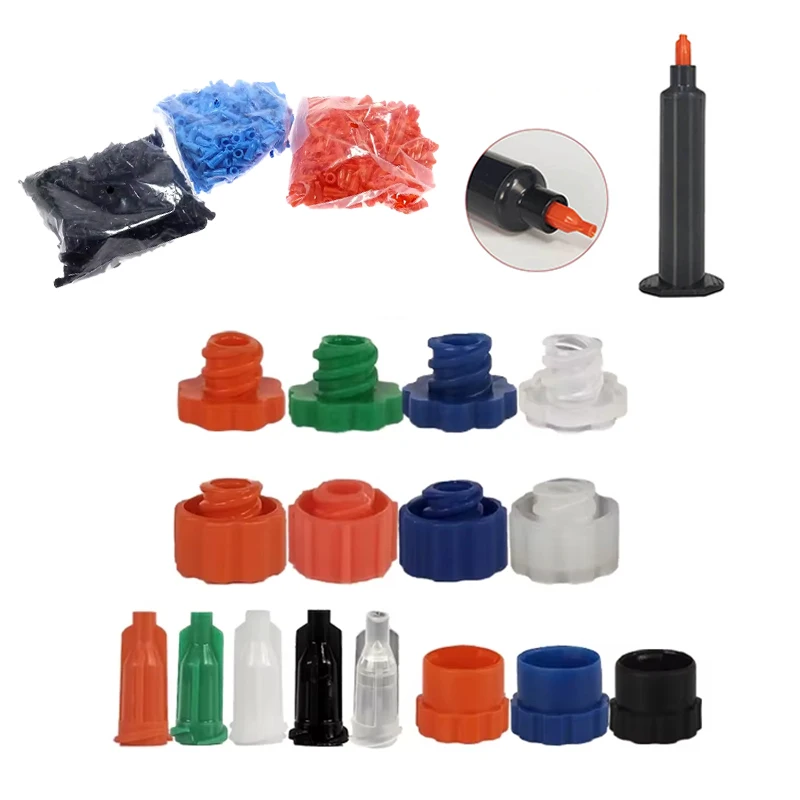 100/200pcs Industrial PP Luer Lock Plug Caps Multiple Colors for Glue Syringe Barrel Screw Dispensing Syringe Caps