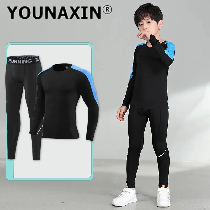 للجنسين صبي فتاة ملابس رياضية سوداء تي شيرت ممارسة السراويل الاطفال تشغيل السراويل الأطفال الأبيض أكتيفيوير S M L XL 2XL 3XL