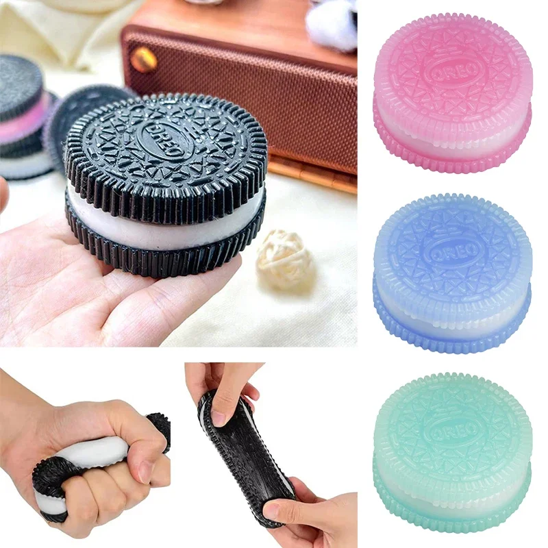 Juguete para pellizar galletas de Chocolate grande súper suave, juguete de silicona para aliviar el estrés, juguetes de postre hechos a mano para apretar, regalo