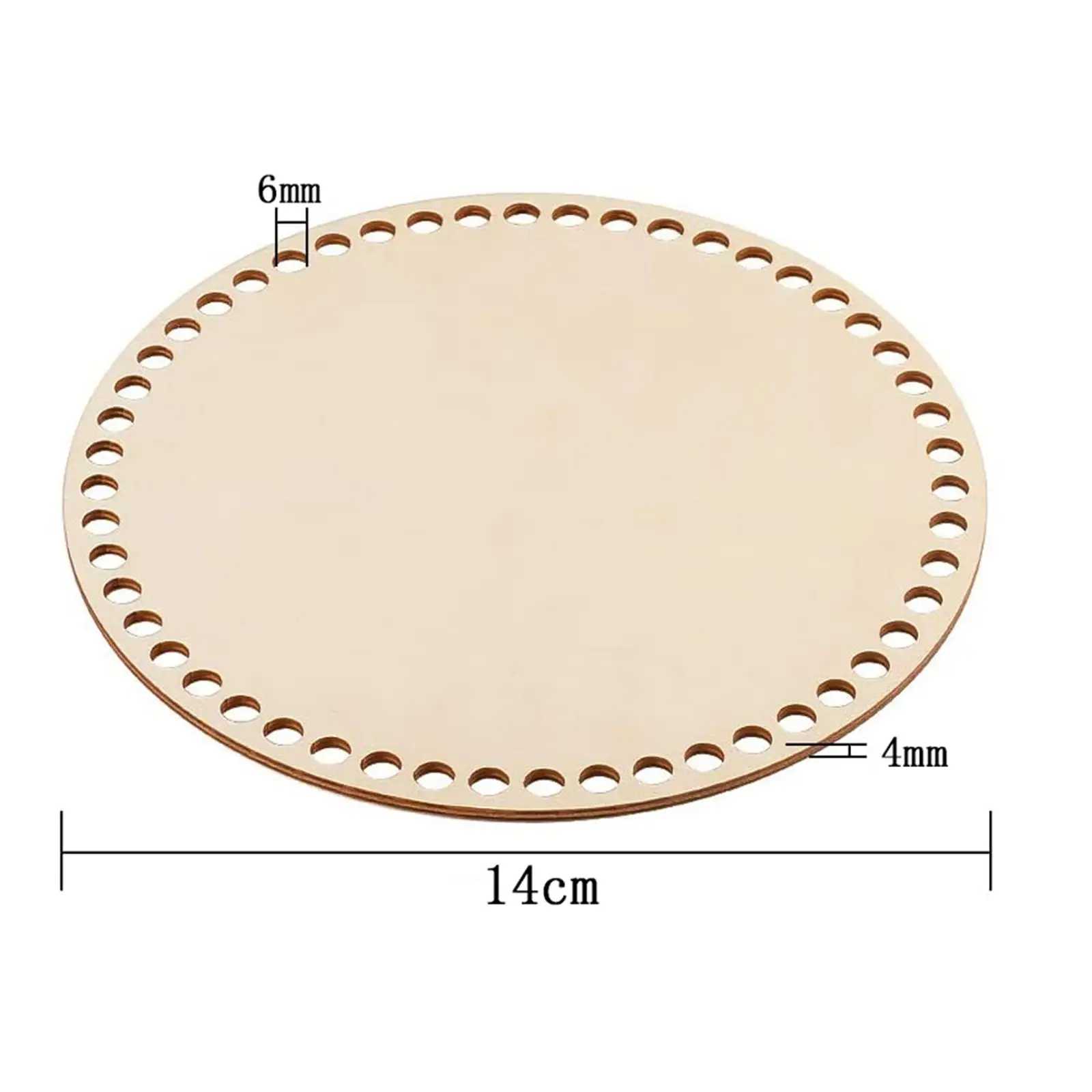 4x سلة كروشيه فارغة سلة خشبية أسفل سلة كروشيه منحوتة يدويًا مستديرة #6