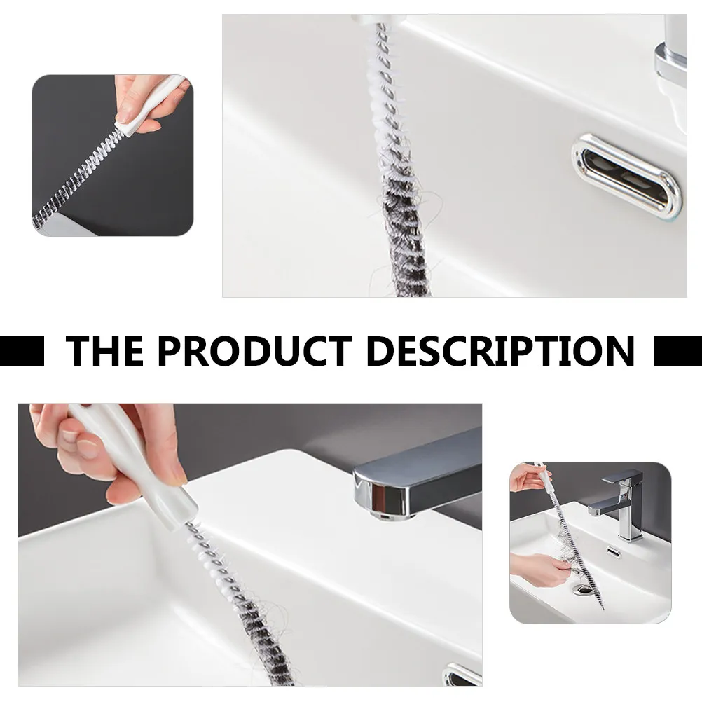 2Pcs Pipe Drain Cleaner Flexible Sink Hair Clog Removal Tool Bendable Plastic Drain Cleaning Extractor Household Sewer Dredging