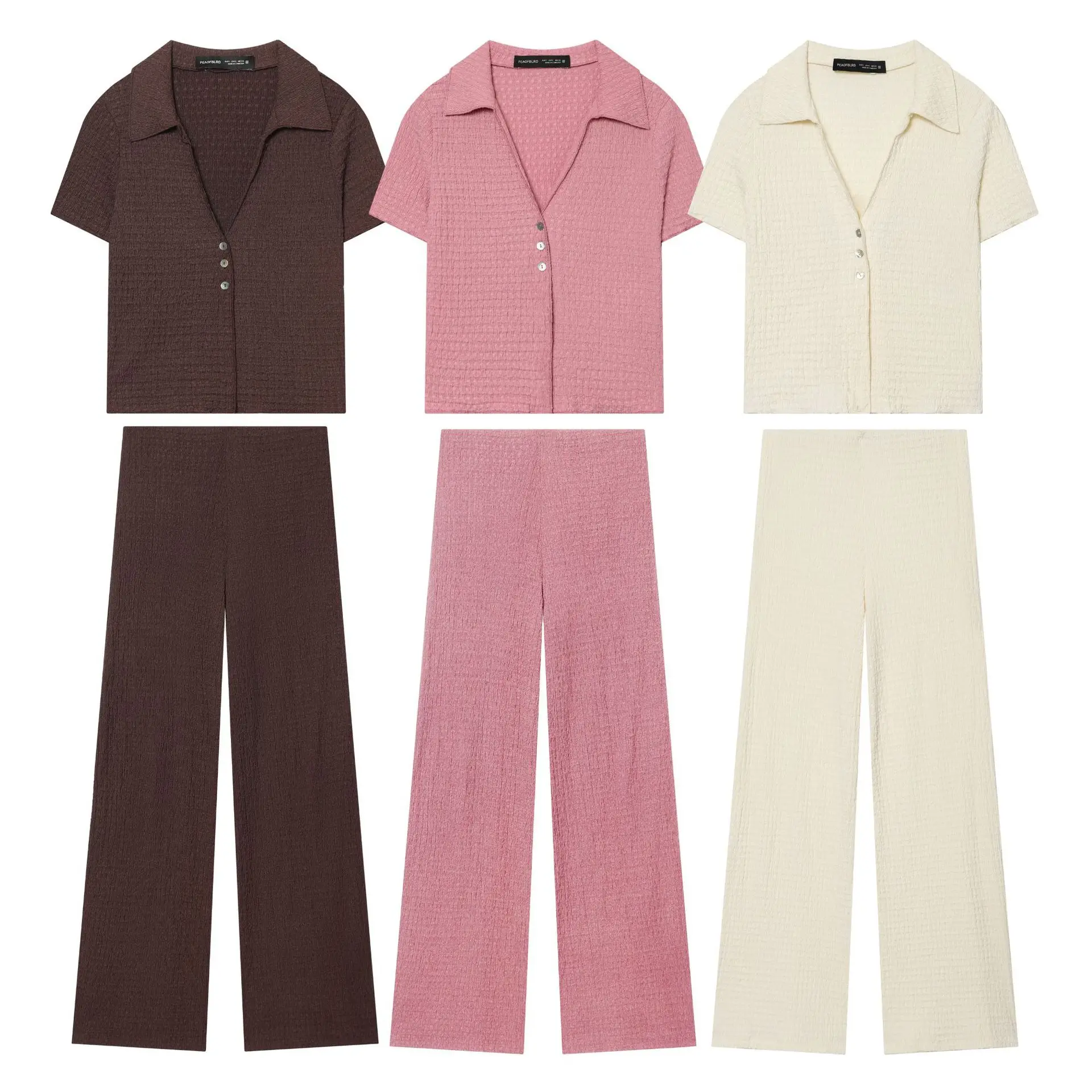 Fashionable Organic Cotton Straight Leg Pants Quality Short Coat Cross-Border Women's Wear Casual Pure Color Workwear