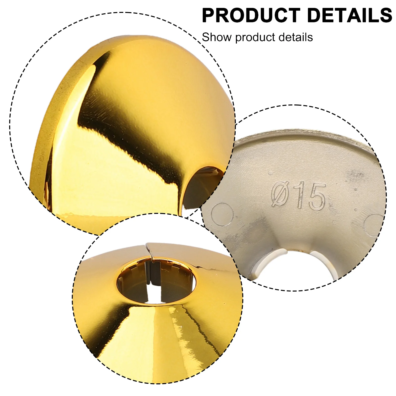 Parts Radiator Pipe Collar 15mm Diameter 4pcs 55*15mm Gold Pipe Radiator Pipe Collars Pipe Root Bottom Decor Cover