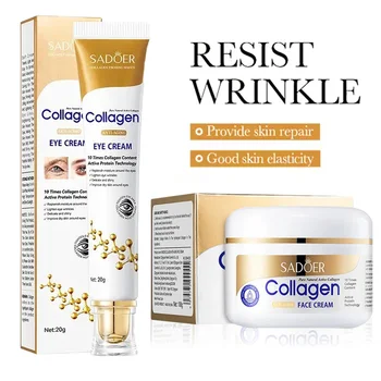 SADOER Collagen Skin Care Kit Eye Cream&Moisturizing Face Cream Anti Dark Circles…