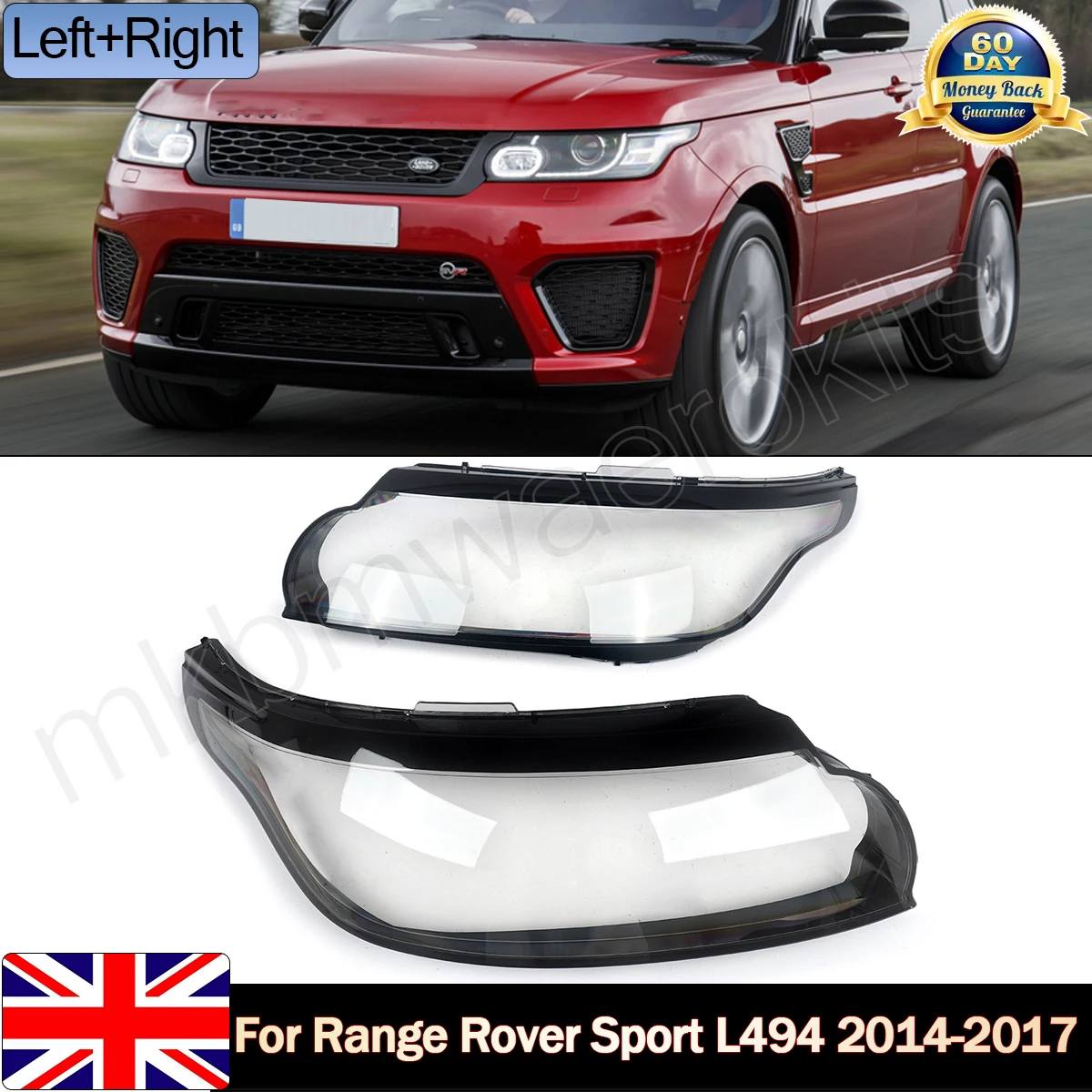 

Head Shade For Range Rover Sport AWD II L494 2014-2017 Headlight Lens Cover Housing Lampshade Left Right Pair DRL Lamp Shell