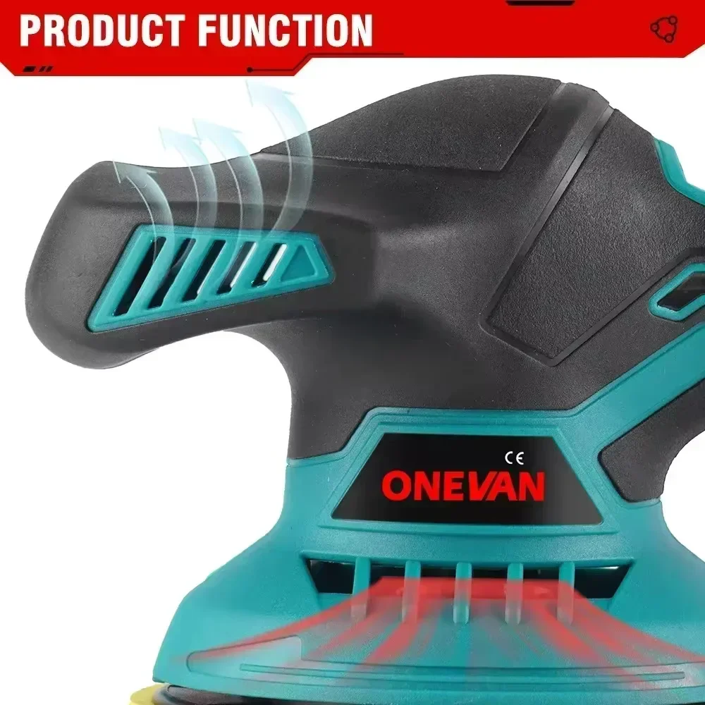 ONEVAN Electric Polisher 7000rpm Cordless Automotive Multi-function Car Polishing Auto Waxing Rotary Tool For Makita 18V Battery