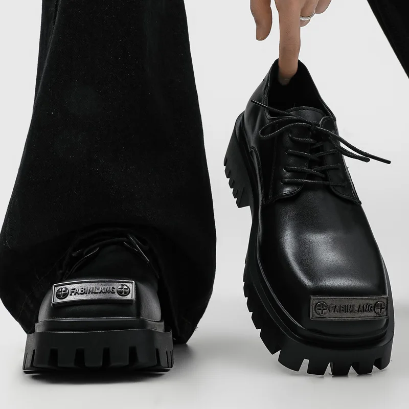 

High Quality Men's Sneakers and Casual Shoes round head Men's Derby Shoes high-end Designer Platform Men's Shoes tenis masculino