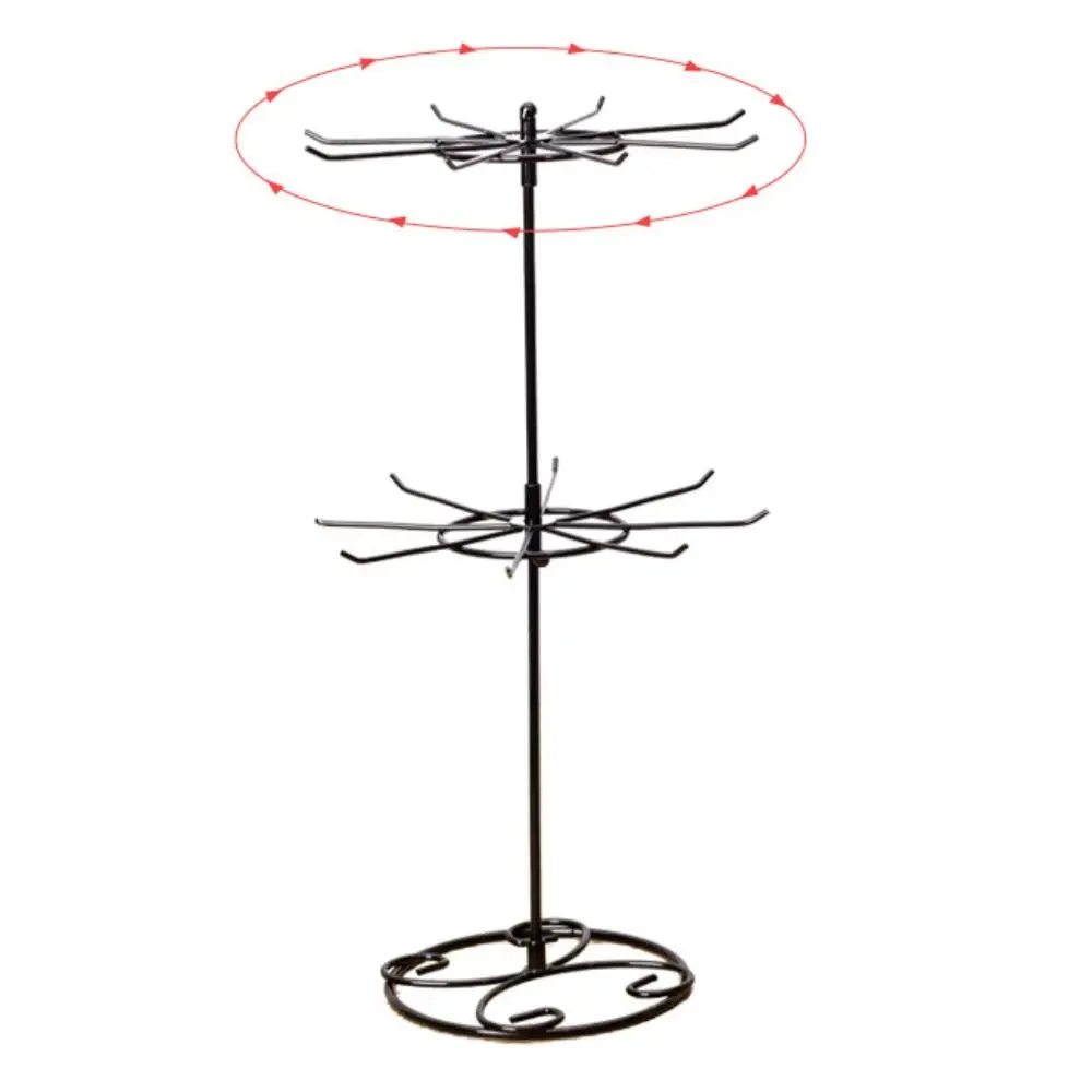 라운드 쥬얼리 디스플레이 스탠드 거치대 금속 2 단 키체인 선반 링 귀걸이 헤어 밴드 보관 랙