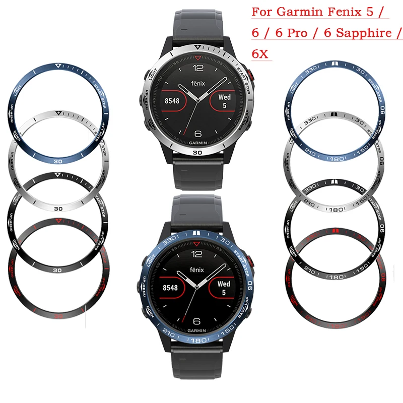 Ring Case For Garmin Fenix 7 5X Plus 6 6s 6x Pro / Sapphire Smart Watch Ring Bezel Styling Frame Case Cover Metal Rings Anti Scr
