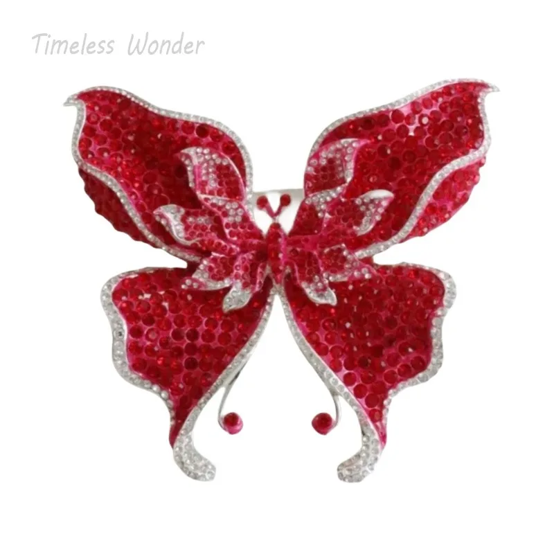 

Timeless Wonder Fancy Zircon XL Butterfly Brooches for Women Designer Jewelry Runway Party Luxury Gift Rare Broches 5283