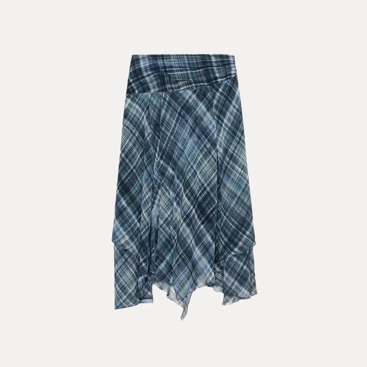 Ele Falda midi a cuadros asimétrica para mujer invierno 2025 nueva llegada Z faldas de mujer Stand Fit uso diario