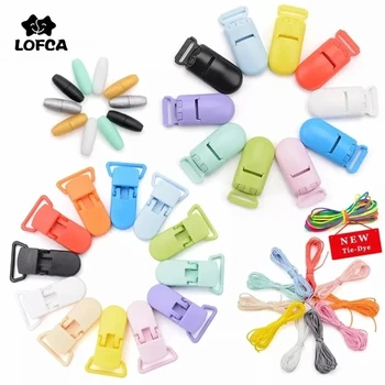 Baby Teethers Pacifier คลิปห่วงโซ่อุปกรณ์เสริมที่มีสีสันสายไนลอนพลาสติก BREAKAWAY Clasps สําหรับสร้อยคอ Teething ทําปลอดภัย