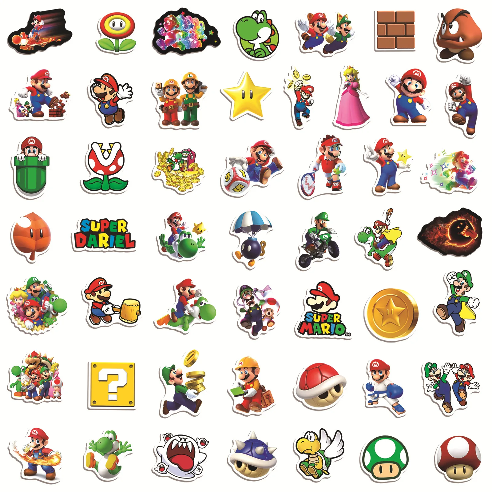 50/100Pcs Cartoon gra Super Mario naklejki na laptopa notatnik Scrapbooking lodówka telefon wodoodporny kalkomania zabawki dla dzieci