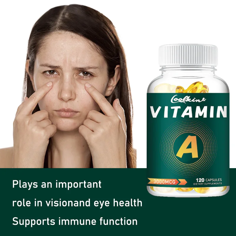 Organic Vitamin A Capsules - Support Healthy Skin, Eye and Immune System Function Non-GMO 120 Capsules