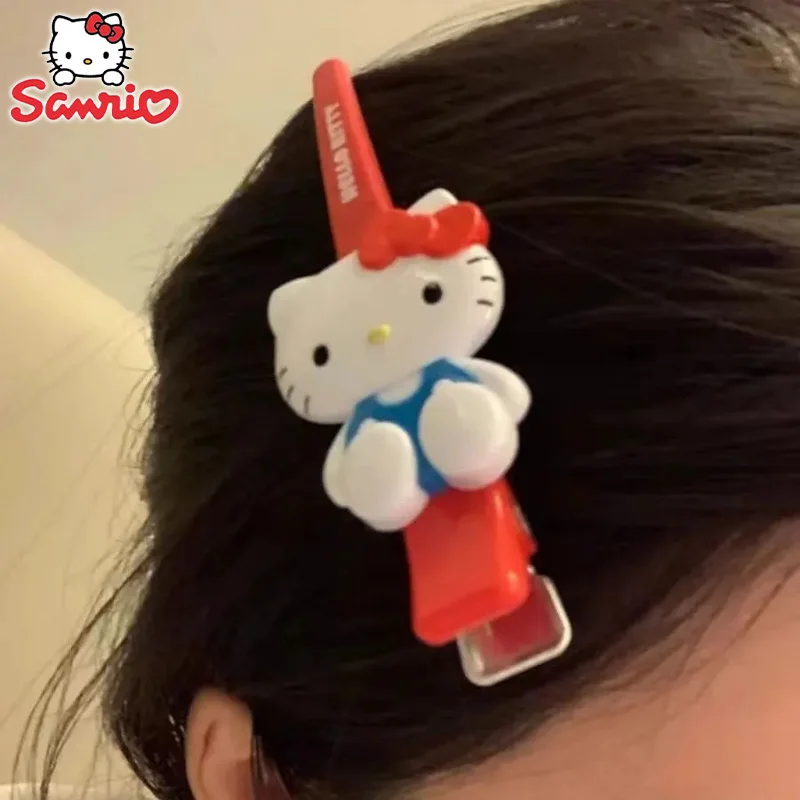 2024 Hello Kitty Sanrio Hair Clip Anime Cartoon Cinnamonroll Kuromi Girls Hairpin Cute Makeup Tools Bangs Side Barrette Ornament