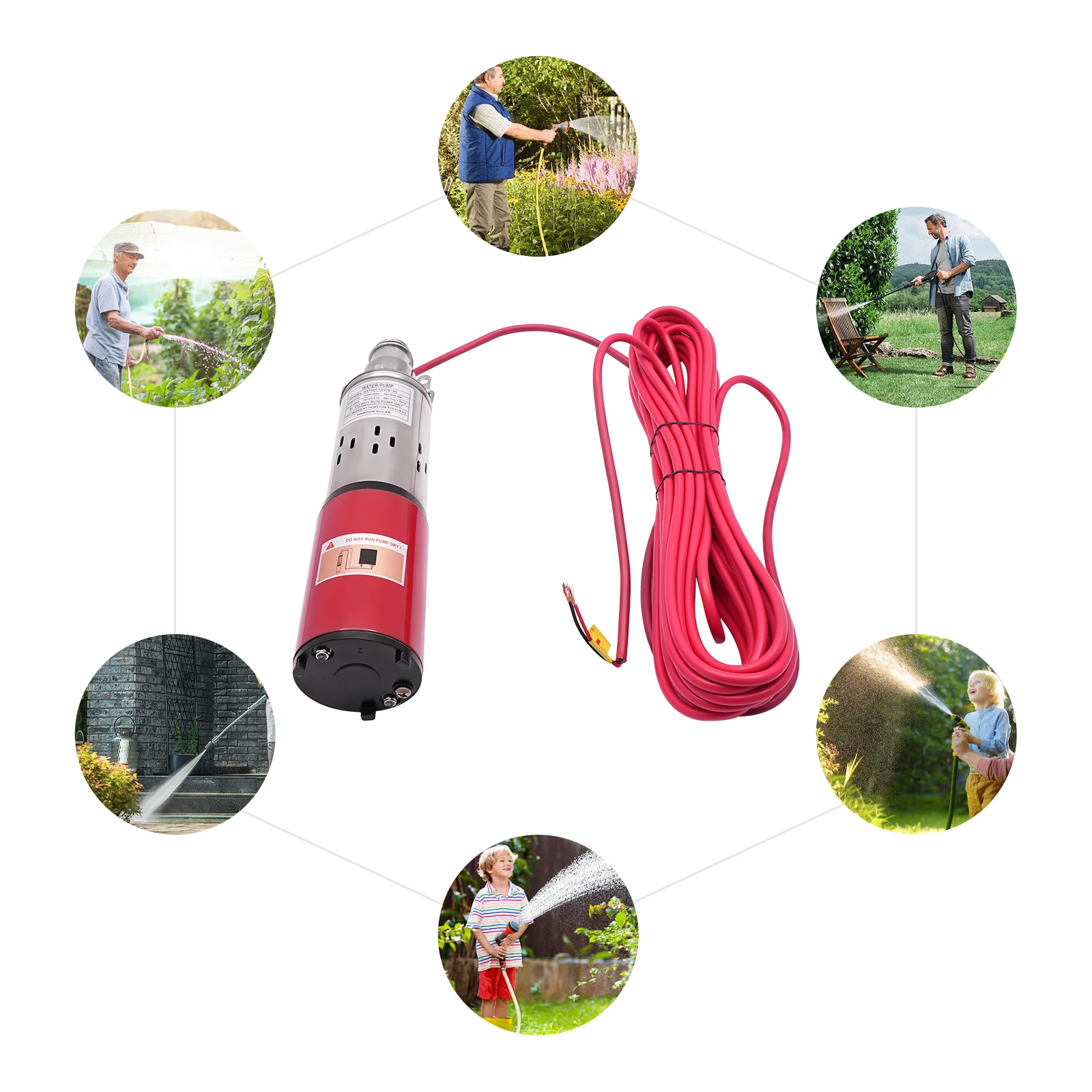 180W Stainless Steel Submersible Pump 12V Deep Well Water Extraction 1.5m³/h Flow, Low-Noise for Efficient Farm Irrigation