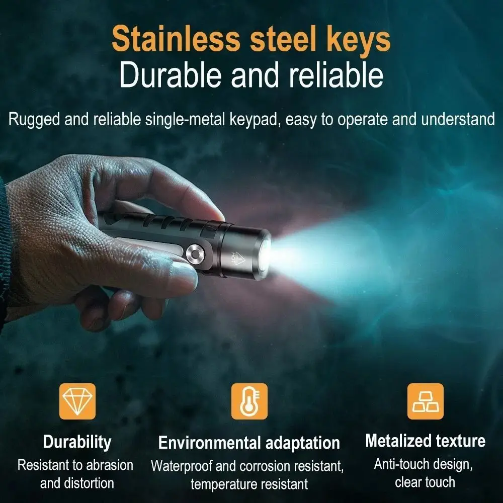 Multi-Light Source Mini Keychain Flashlight Super Bright Side Lamp Strong Light Flashlight Aluminum Alloy Tail Magnet