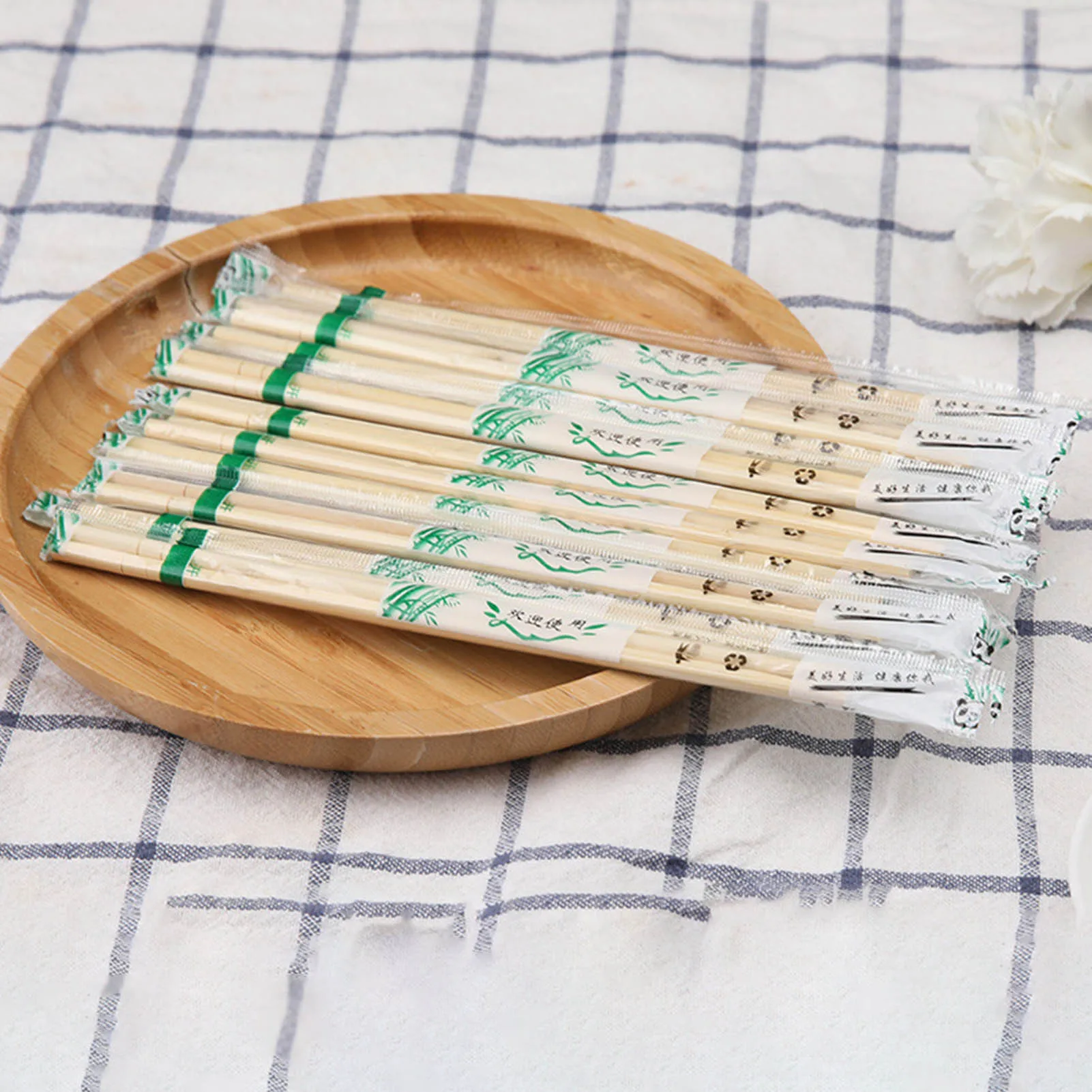 100 Pcs Disposable Chopsticks Separated Package Bamboo Round Chop Sticks For Restaurants Home