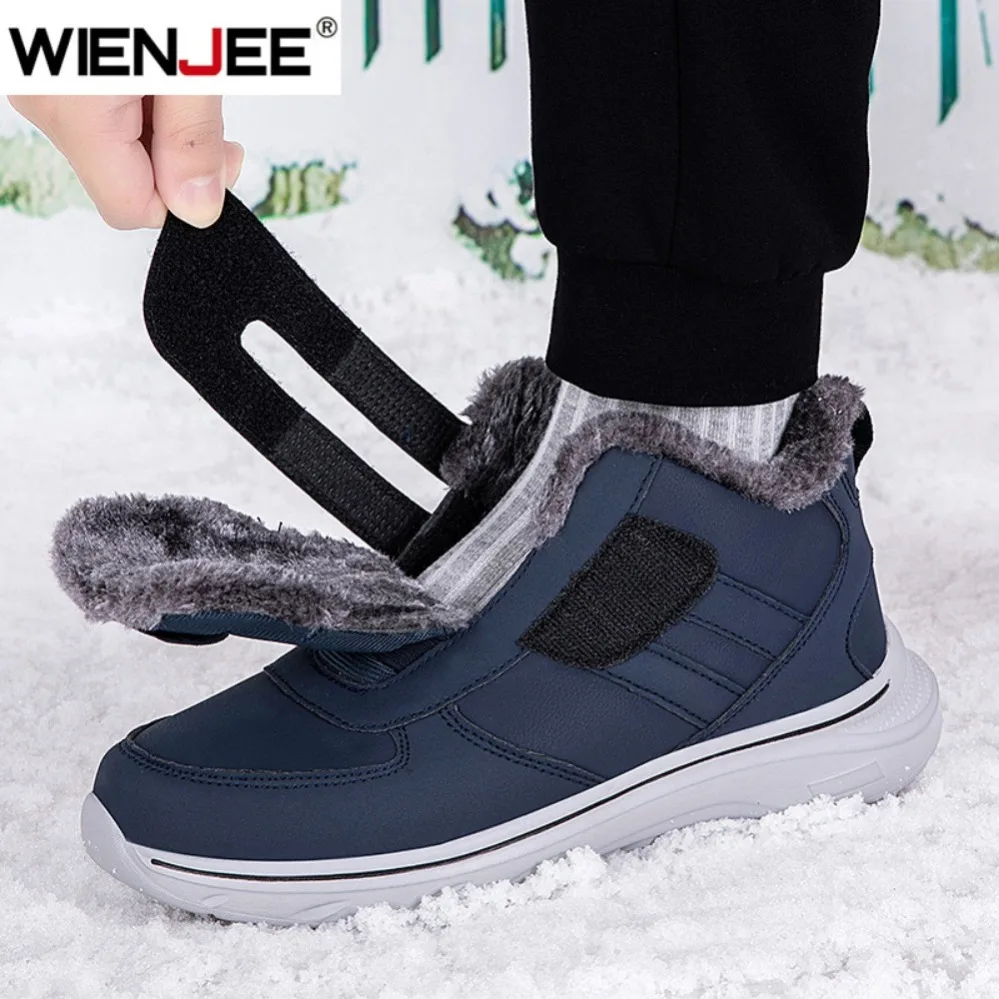 Winter Orthopedics Wide Feet Swollen Walking Men's Boots Thick Plush Warm Men Snow Boots Lightweight Ankle Outdoor Cotton Boots