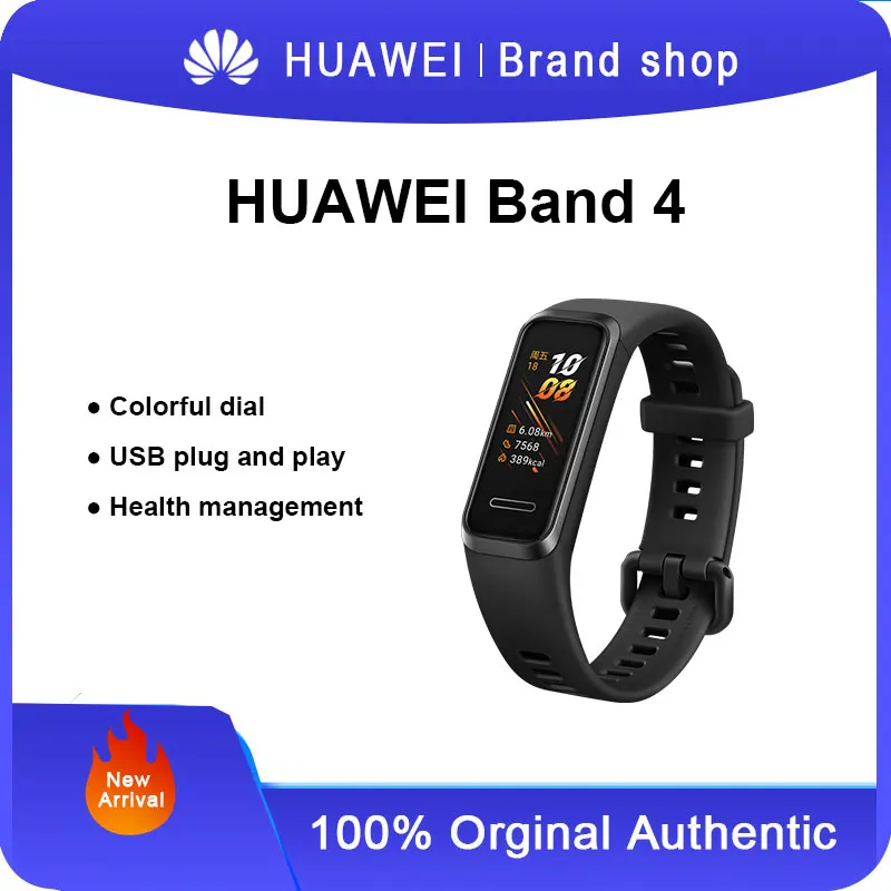 

Original Huawei Band 4 GPS Smart Band 0.95' Colorful Dial SpO2 Blood Oxygen Proactive Health Monitoring Sport Bracelets