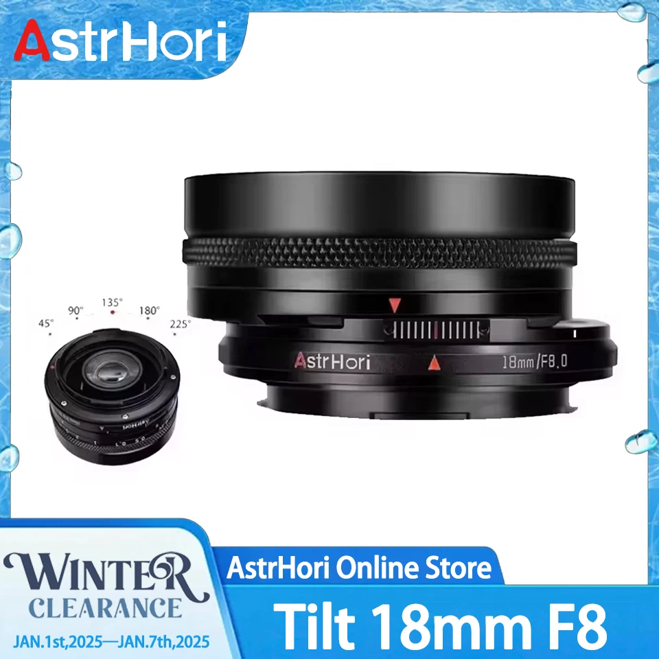 AstrHori Tilt & Shift Lens 18mm F8 Full Frame MF Wide-Angle Shift Lens for Sony A7III Canon R6 Nikon Z50