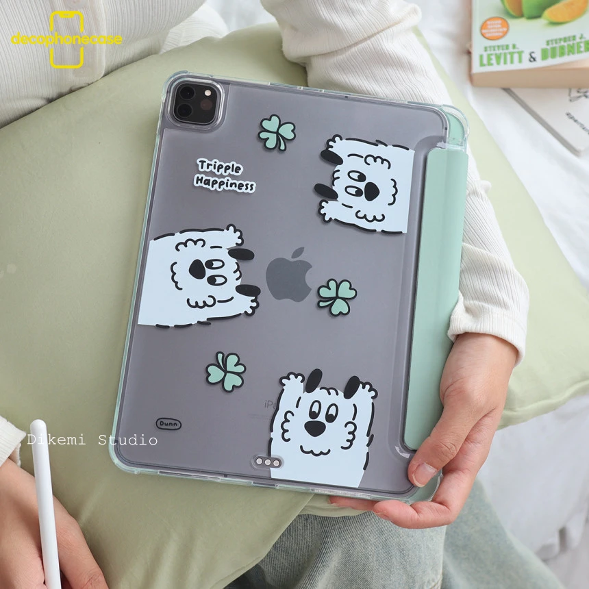 

LUCKY Four-leaf Clover Dog With Pencil Holder Case For iPad Case iPad 10th Gen4th 5th 6th Air 4th 5th 10.9 Pro 113rd4th/10.2