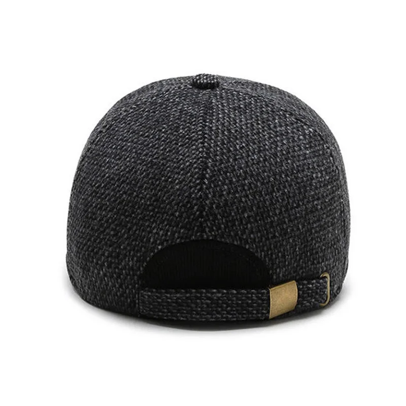 Men's Winter Baseball Cap with Ear Flaps - Thick Fleece-Lined, Windproof & Warm for Outdoor Activities