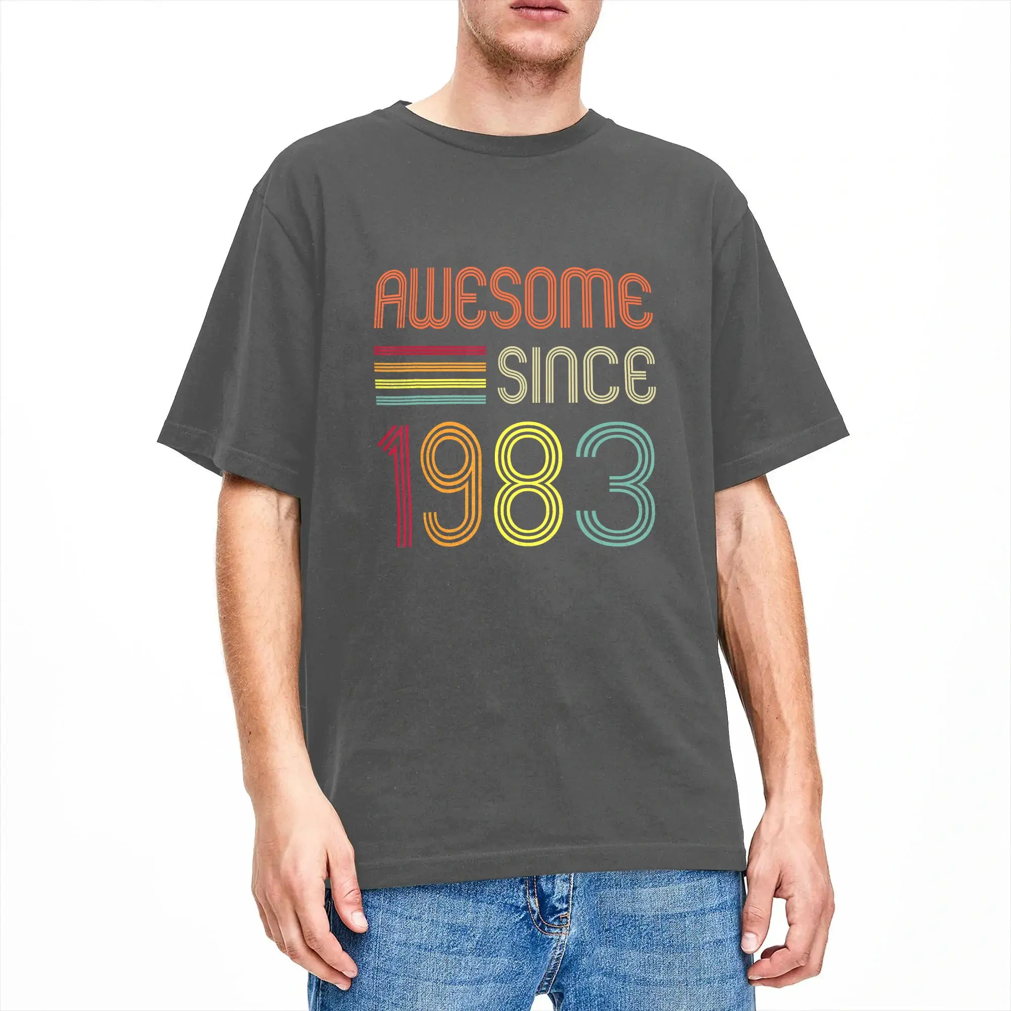 Streetwear T Shirt Awesome Since  1983 St Birthday Retro Cotton T Shirts  Leisure Tee Shirt for Couple Summer  Tees