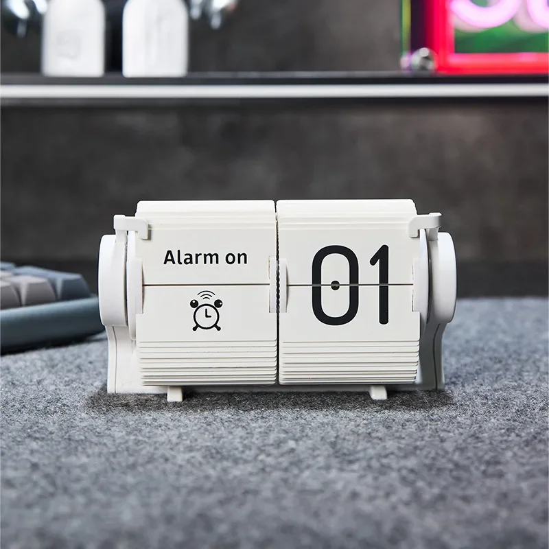 Multi Functional Time Management Timer Desktop Cute Calendar Mechanical Automatic Page Turning Alarm Clock Practical Clock
