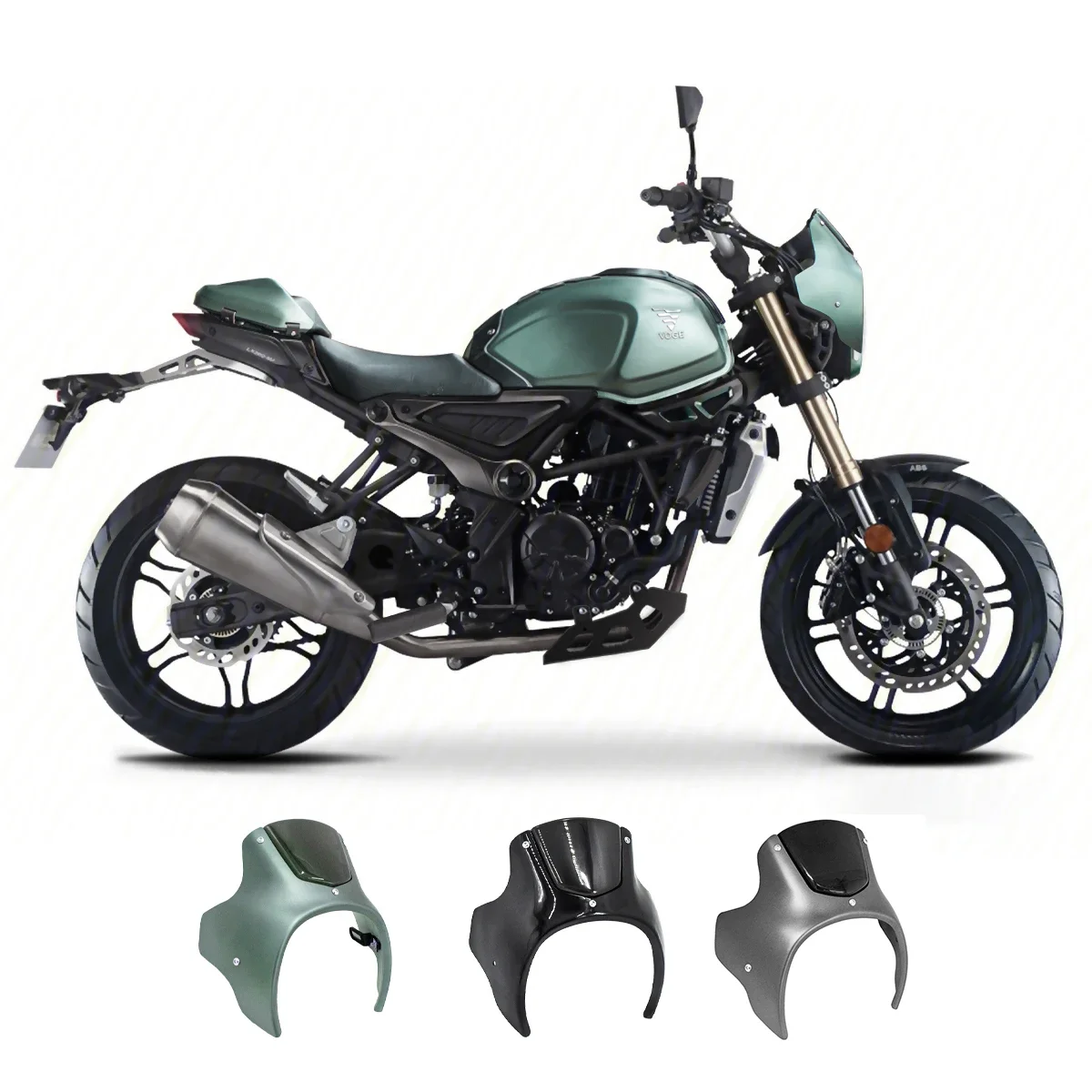 Parabrisas Redondo de Plástico ABS Personalizado para Motocicleta VOGE 300AC GPX MAD300, Capa Protetora para Farol Dianteiro