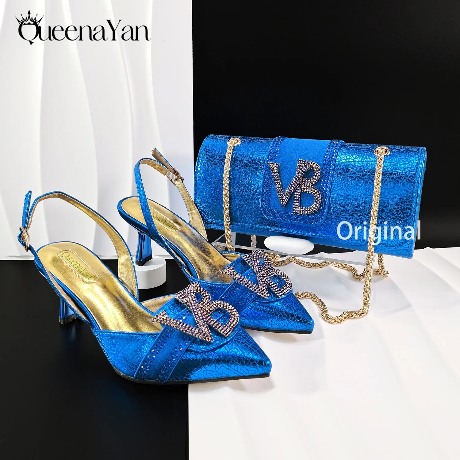 high-end-european-and-american-women's-shoes-with-bag-pointed-shoes-nigeria-royal-wedding-shoes-and-bag