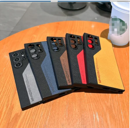 Color blocking leather pattern suitable for Samsung A73 business phone case A55 phone case anti drop A72/A35/A52 business models