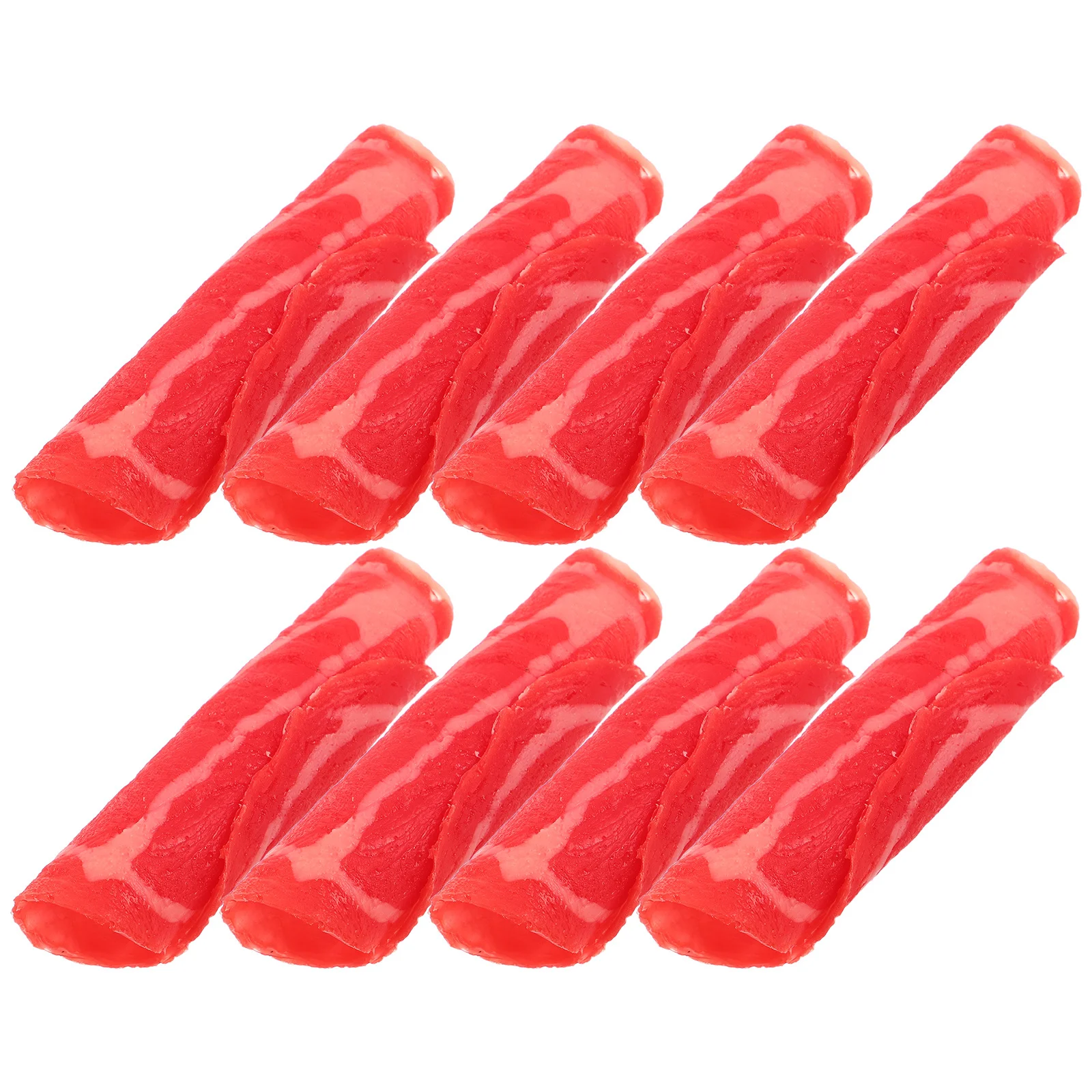 

6Pcs Simulated Beef Rolls Realistic Fake Meat Props Hotpot Restaurant Display Artificial Meat Food Props Fake Beef Model