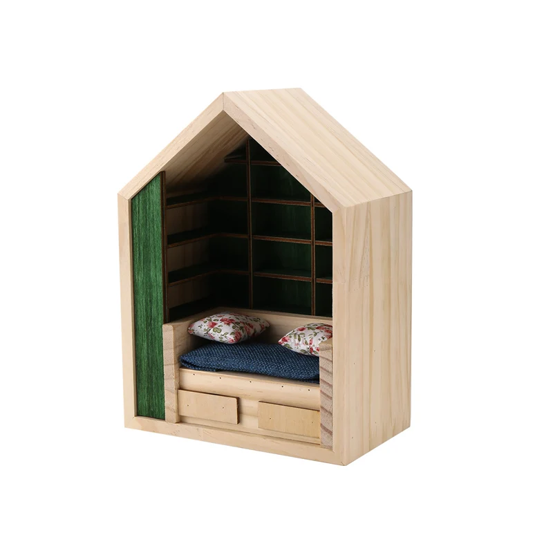 

Книжная полка для снятия тревоги без книги, миниатюрная деревянная книжная полка, орнамент, средство для снятия стресса, встряхит вашу тревогу