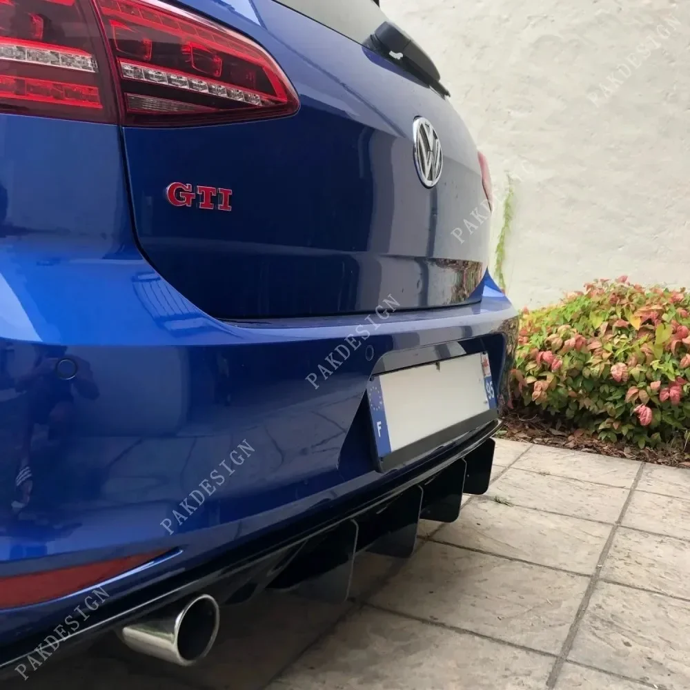 Dyfuzor tylnego zderzaka samochodowego Tylny boczny spoiler Spoiler do VW Volkswagen Golf 7 VII MK7 GTI 2013 2014 2015 2016 ABS Body Kits — zdjęcie 3