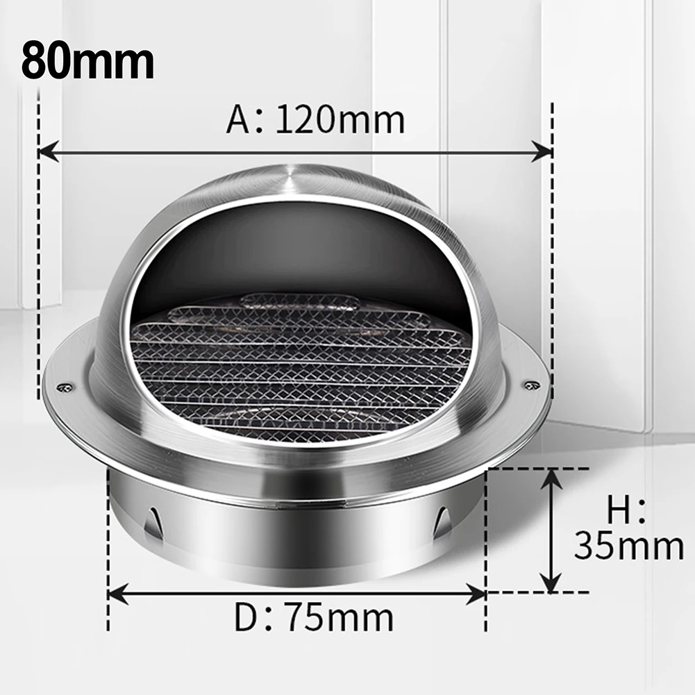 80mm-150mm Wall Ceiling Air Vent Ducting Ventilation Exhaust Grille Cover Outlet Heating Cooling Windproof Vents Cap