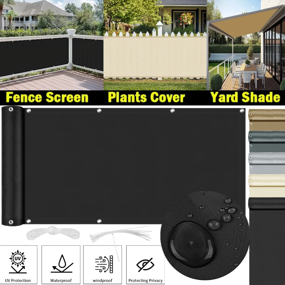 Vela de Sombra Duradera de 3M/5M/6M con Protección UV Negra para Exteriores, Toldo para Jardín, Patio, Plantas, Sombra para Plantas, Toldo para Campamento, Refugio para Piscina