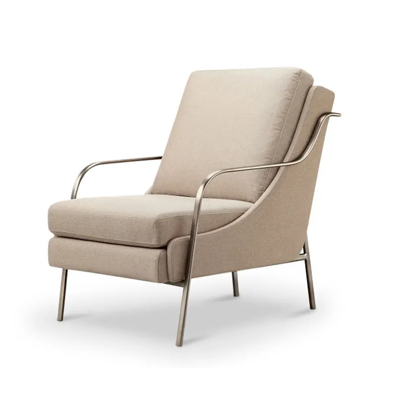 

Personalized simple single sofa chair living room balcony casual leather cloth back Italian designer armrest