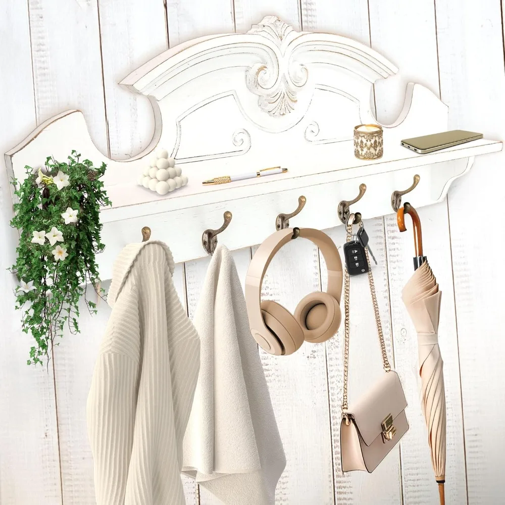 

Coat Hanger Wall Mount - Coat Rack Wall Mount with Shelf with Hooks for Entryway - Wall Mounted Coat Rack