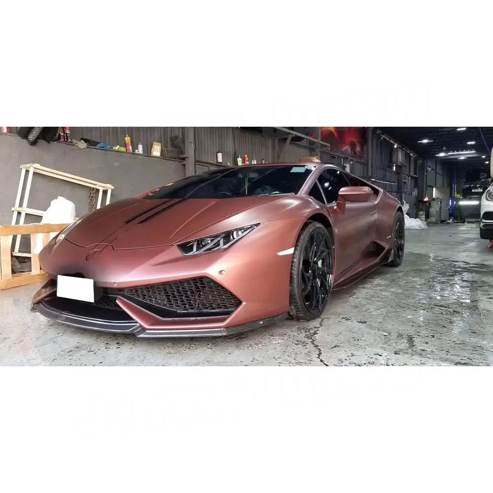 Dry Carbon fiber Head Lip Spoiler Aprons case For Lamborghini Huracan LP610-4 2014-2016 V Style FRP Front Bumper Chin Guard