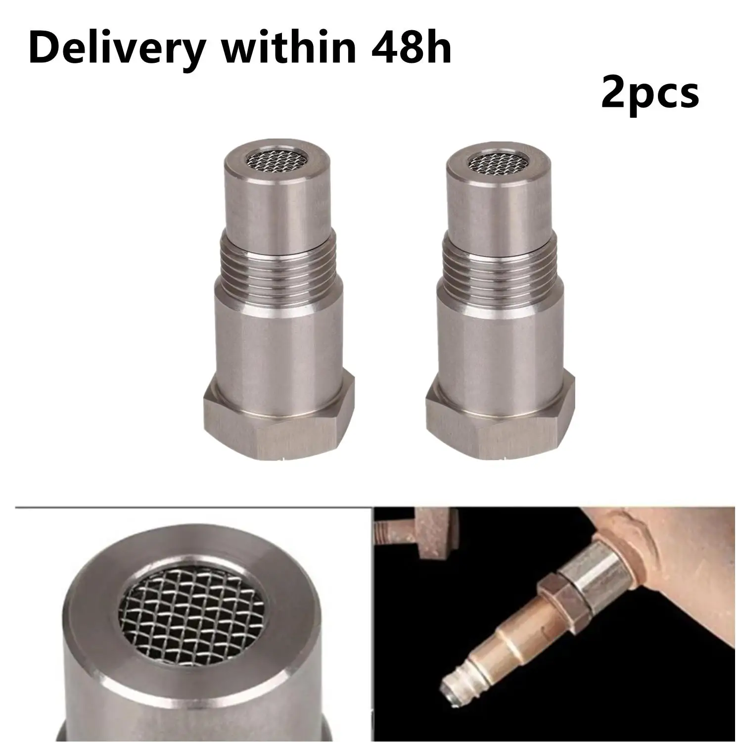 

2X Oxygen Sensor Spacer Adapter O2 Sensor Simulator Extender M18x1.5 Mini Catalytic Converter CEL Eliminator Check Engine Light