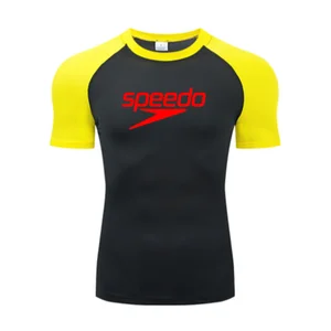 UV protection of men dive suit, tight short-sleeved swimsuit, floating swimsuit swimming, rash protector rash protection t-shirt 12 Main Sales Surf Shirt - №12