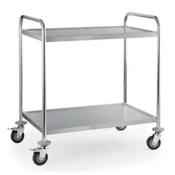 Carrito de cocina de acero de 2 capas para Hotel y restaurante, carrito de almacenamiento, precio de fábrica