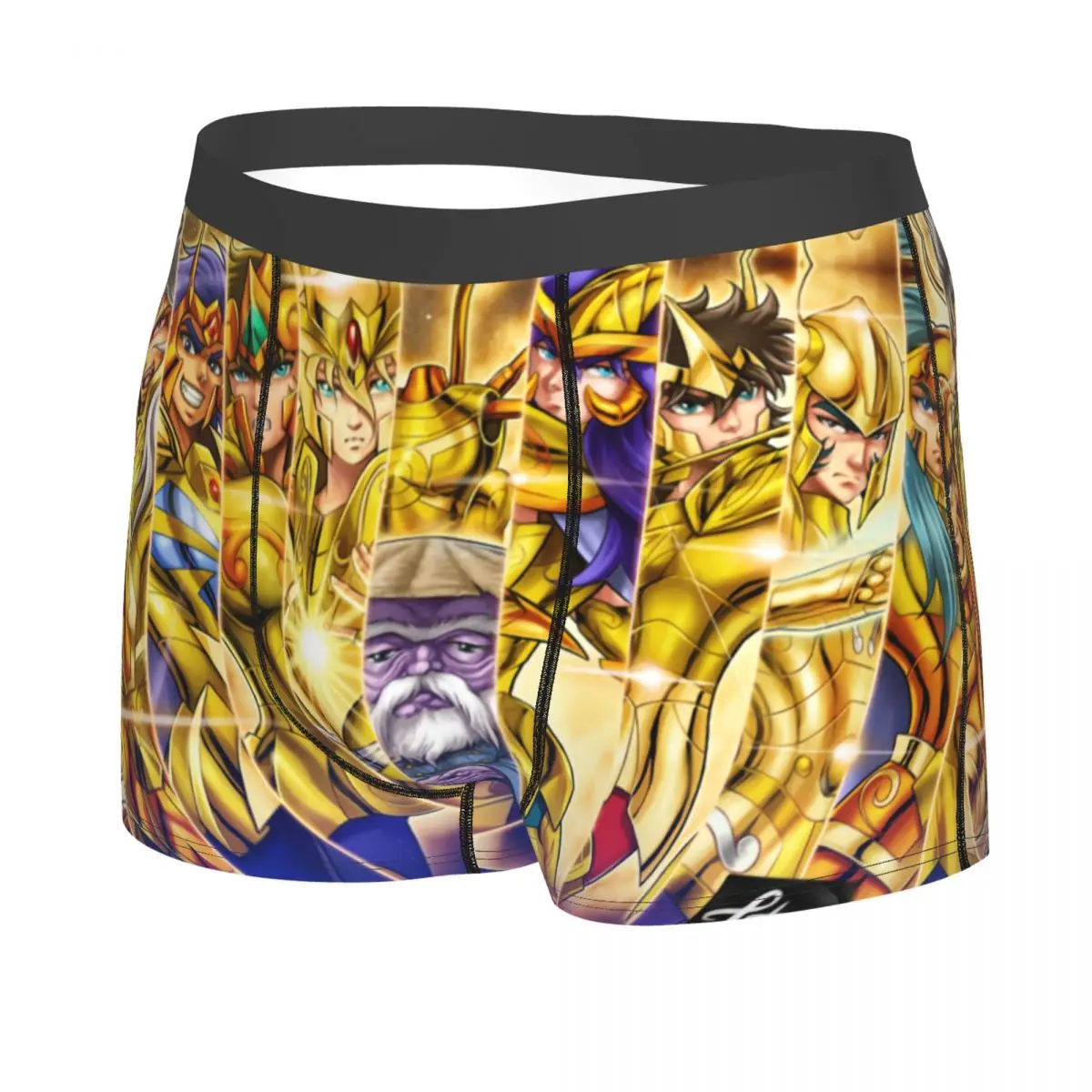 12 Gold Saints Knights Of The Zodiac Underwear Male Saint Seiya Manga Boxer Briefs Shorts Panties Breathable Underpants